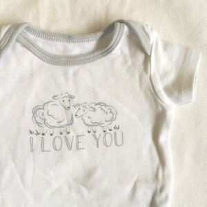kyle & deena neutral sheep graphic bodysuit diaper shirt 0-3 months baby unisex